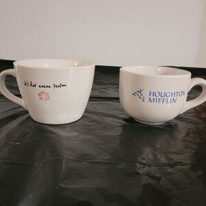 large white ceramic mug "its hot cocoa season" & Hougton Mifflin  Microwave safe